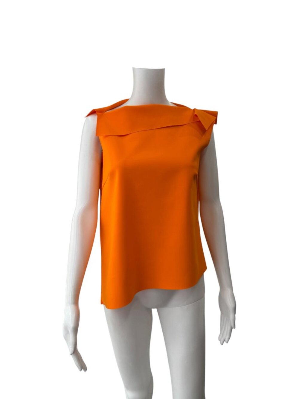 Maria Pinto Orange Asymmetric Blouse Top size Small